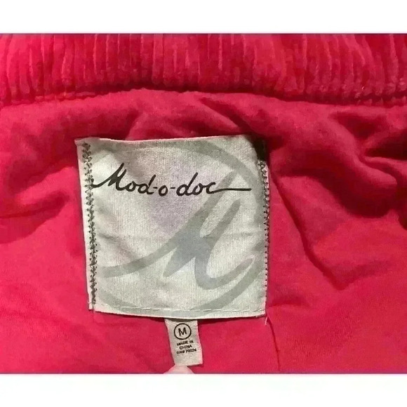 Mod-O-Doc Womens Sz Medium Red Orange Bulky Corduroy Vest - Picture 7 of 8